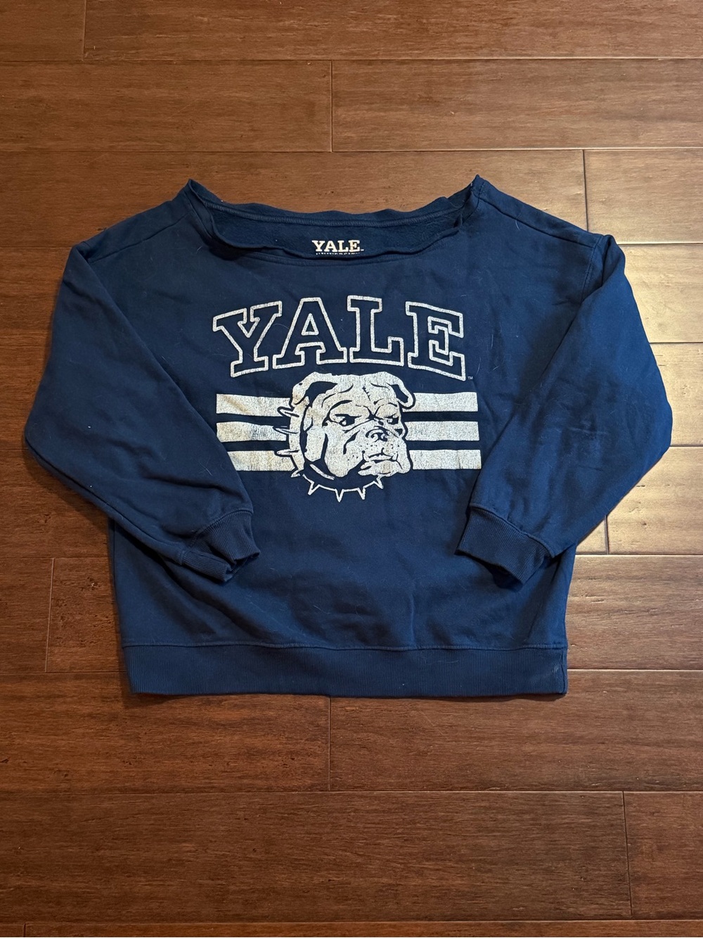 Yale University Navy Blue Off the Shoulder Sweatshirt